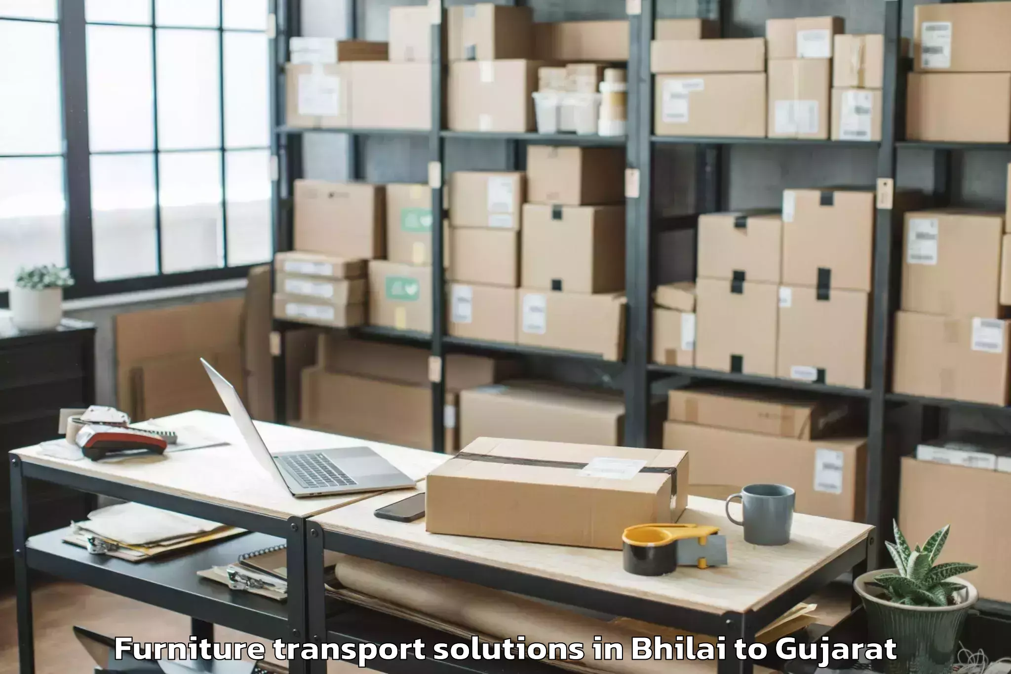 Trusted Bhilai to Ghogha Furniture Transport Solutions